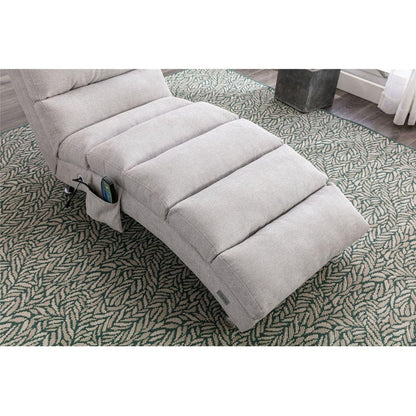 Linen Chaise Lounge Indoor Chair, Modern Long Lounger for Office or Living Room