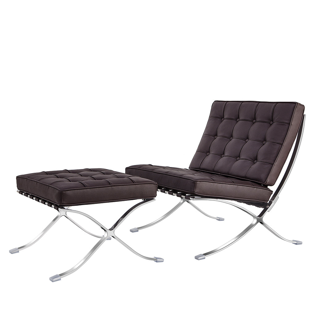 Mid-century Foldable lounge chair with ottoman