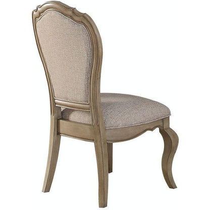 Chelmsford Side Chair (Set-2) in Beige Fabric & Antique Taupe