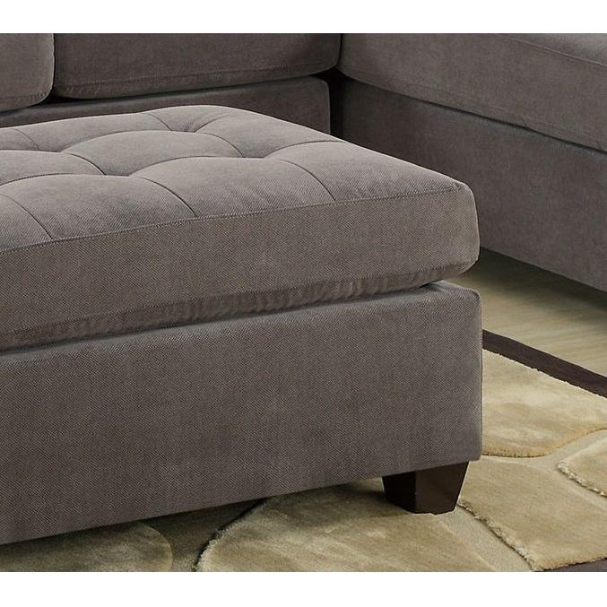 Cocktail Ottoman Waffle Suede Fabric Charcoal Color W Tufted Seats Ottomans Hardwoods