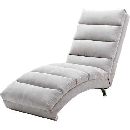 Linen Chaise Lounge Indoor Chair, Modern Long Lounger for Office or Living Room