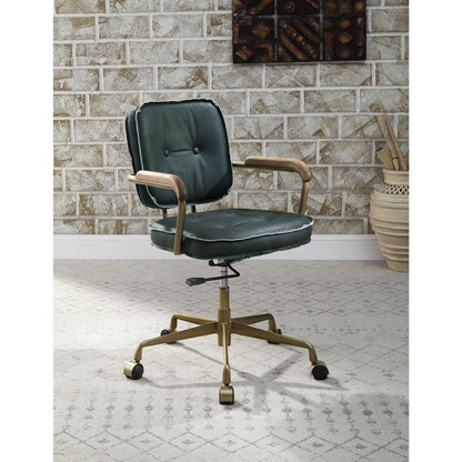 Siecross Office Chair, Emerald Green Leather