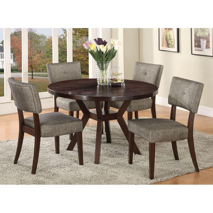 Drake Side Chair (Set-2) in Gray Fabric & Espresso