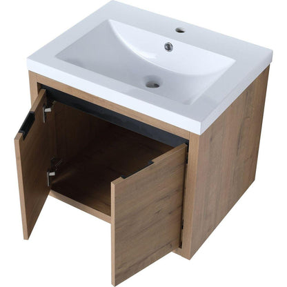 Bathroom Cabinet With Sink, Soft Close Doors, Float Mounting Design, 24 Inch For Small Bathroom, 24x18