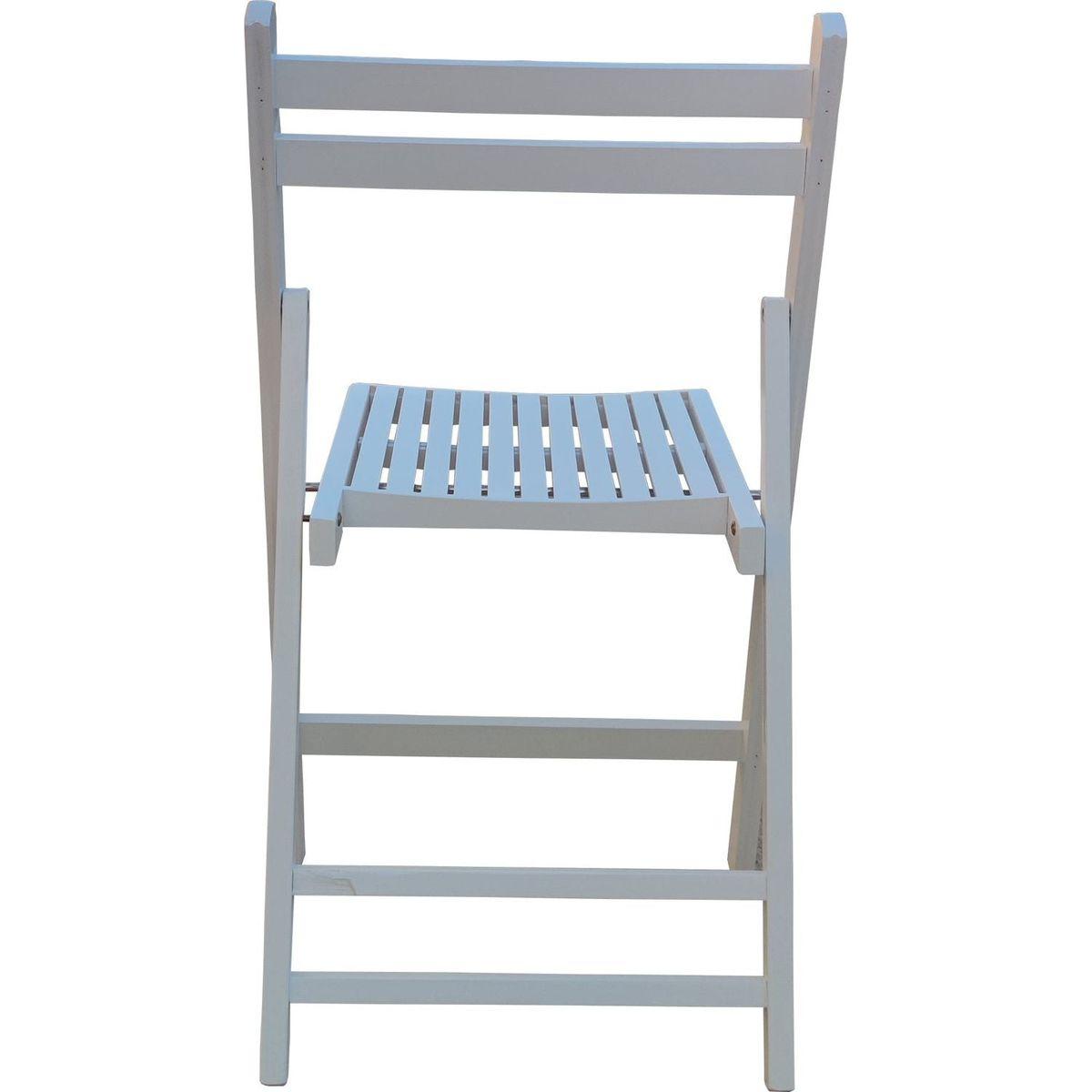 Furniture Slatted Wood Folding Special Event Chair - White, Set of 4, FOLDING CHAIR, FOLDABLE STYLE - Streamdale Furniture