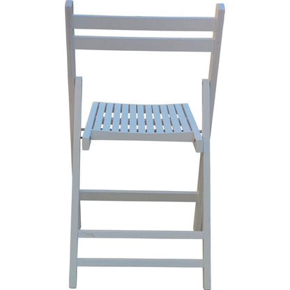 Furniture Slatted Wood Folding Special Event Chair - White, Set of 4, FOLDING CHAIR, FOLDABLE STYLE - Streamdale Furniture