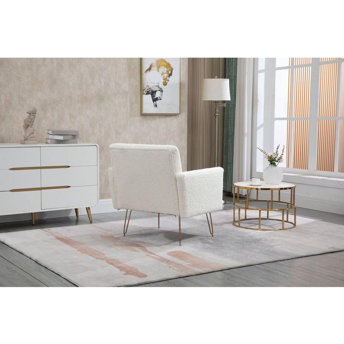 Accent Chair, leisure single sofa with Rose Golden feet