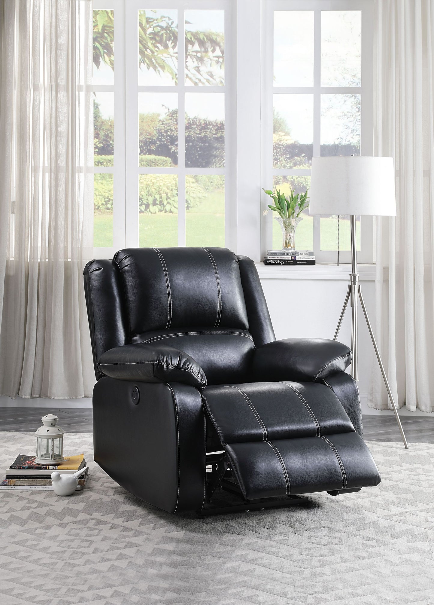 Zuriel Power Recliner, Black PU 52288