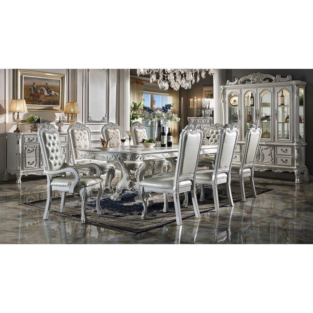 Dresden Side Chair (Set-2) in PU & Bone White Finish