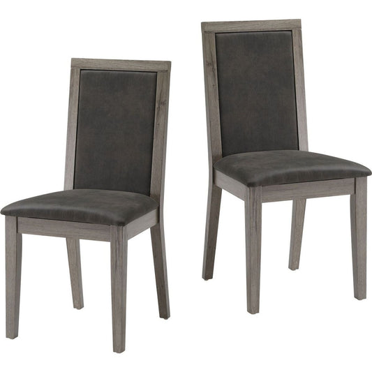 Dining Chairs Set of 2 Wood Dining Room Chair with MDF + sponge Back, Kitchen Room Chair Side Chair, Light grey Base with Grey Cushion