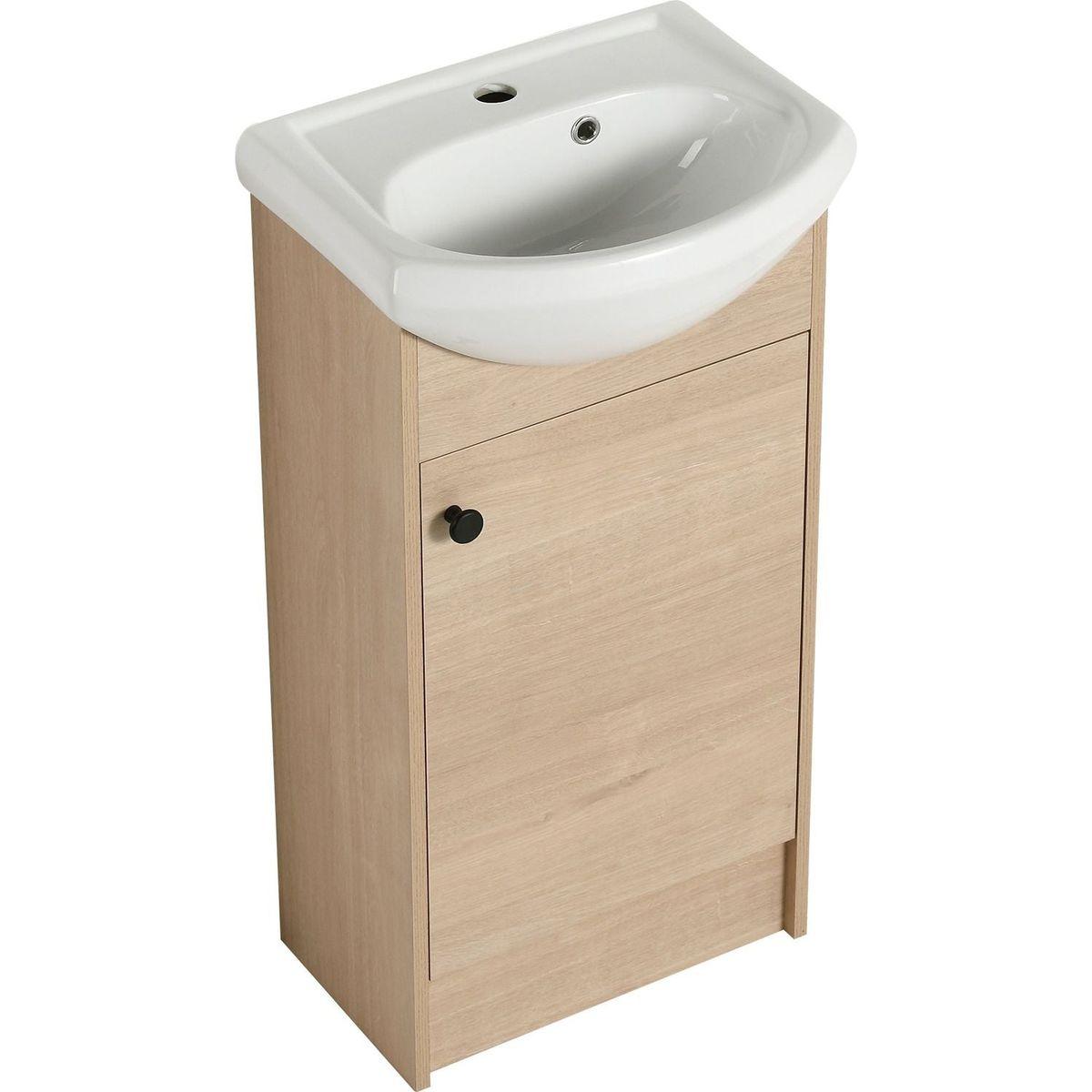Freestanding 18 Inch Bathroom Vanity, Small Bathroom Vanity With Sink, Bathroom Vanity and Sink Combo (KD-PACKING)-G-BVB02218PLO