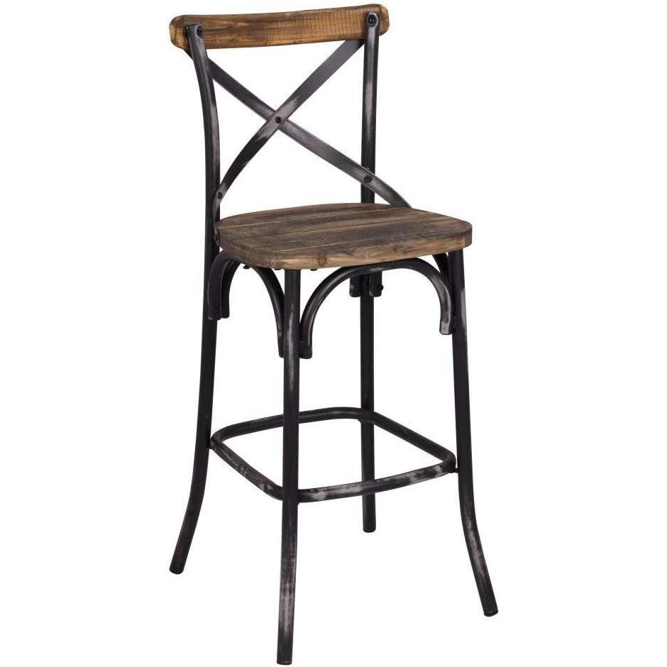 Zaire Bar Chair (1Pc) in Antique Black & Antique Oak