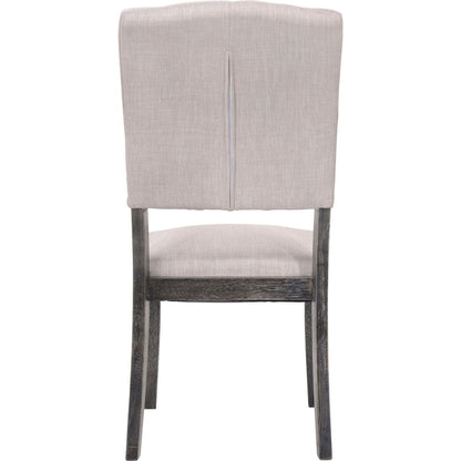 Bernard Side Chair (Set-2), Fabric & Weathered Gray Oak (2Pc/1Ctn)