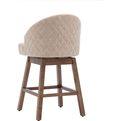 Bar Stools Set of 2 Counter Height Chairs with Footrest for Kitchen, Dining Room And 360 Degree Swivel