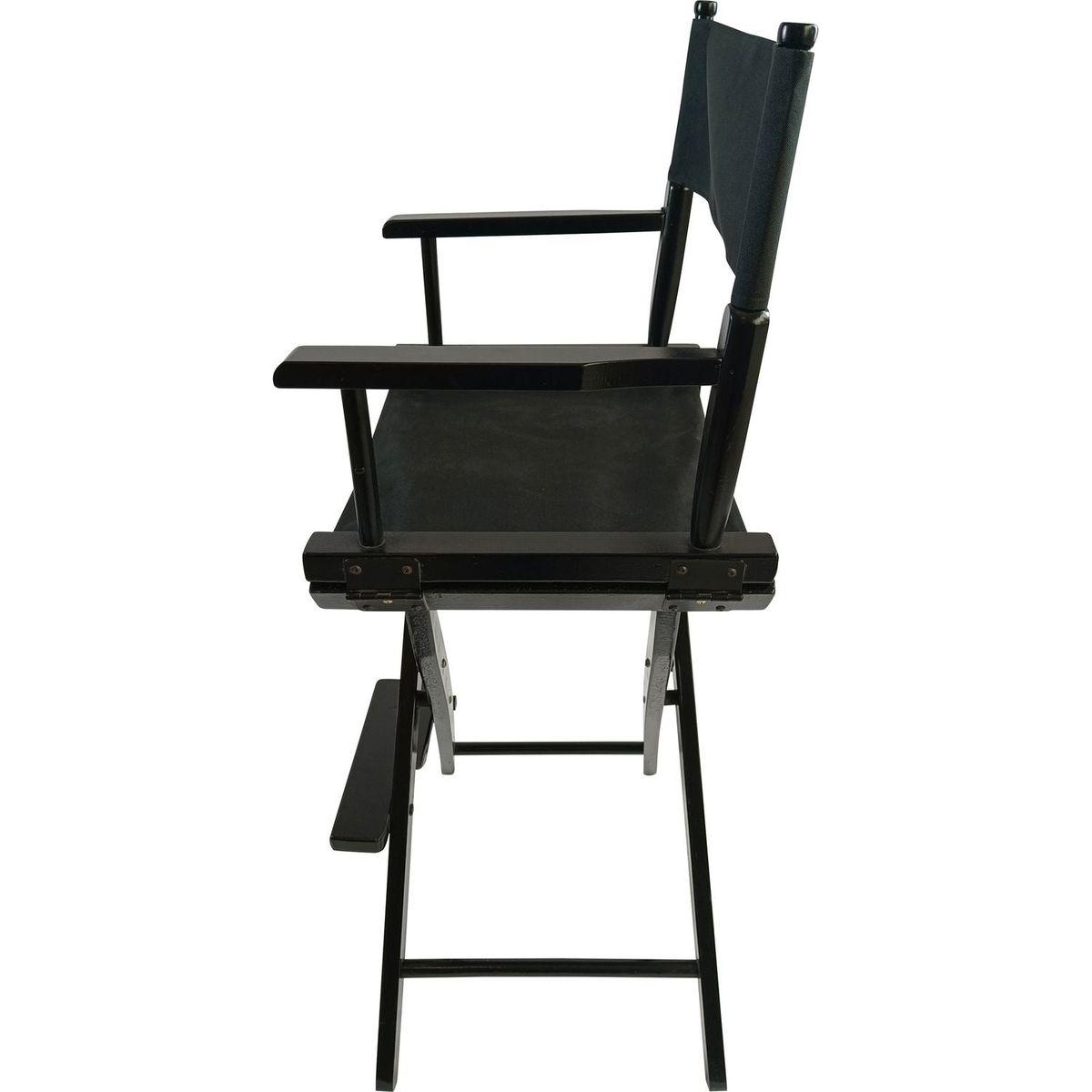 Casual Home Director's Chair, Black Frame/Black Canvas,Suitable for adults, foldable style, 2pcs/set populus