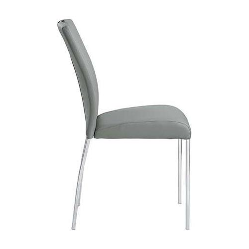 Pagan Side Chair (Set-2) in Gray PU & Chrome Finish