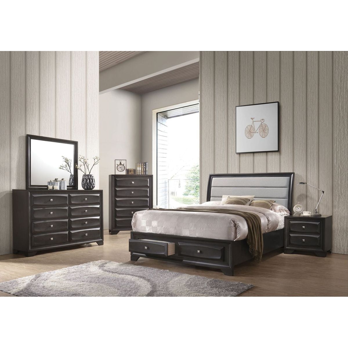 Soteris Nightstand in Antique Gray