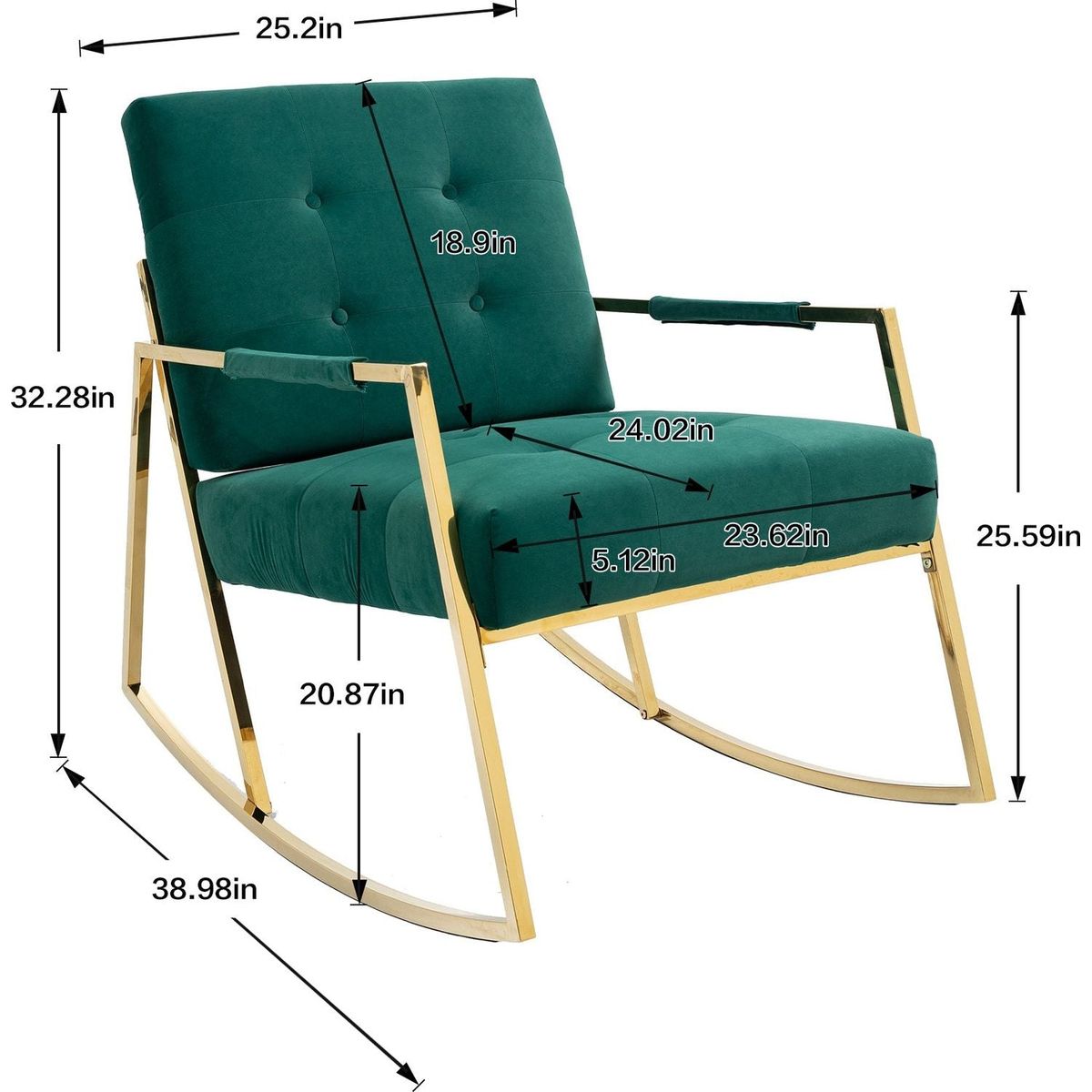 Accent Chair, leisure rocking chair with Stainless steel feet