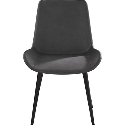 Modern Dining Chair Living Room Black Metal Leg Dining Chair-Grey-4pcs/ctn