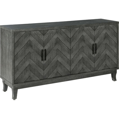 Stronger Vintage Style Buffet Cabinet, Lacquered Accent Storage 4 Door Wooden Cabinets, Thickened Sideboard Storage Cabinet for Entryway, Living Room, Taupe Grey - Streamdale Furniture