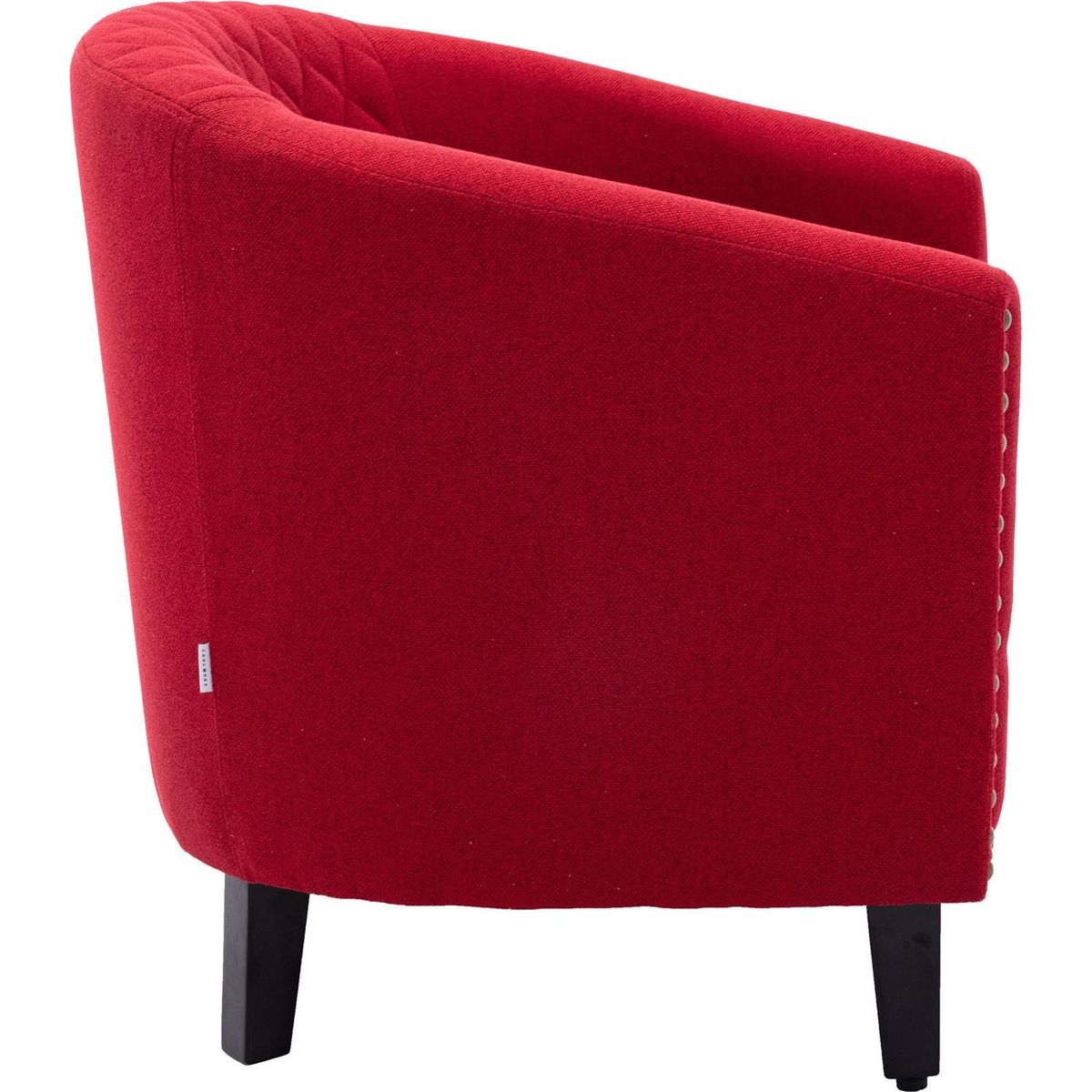 accent Barrel chair living room chair with nailheads and solid wood legs Red Linen