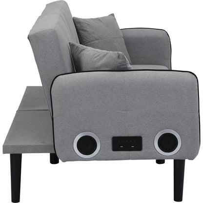 Folding Ottoman Sofa Bed with stereo (Gray)