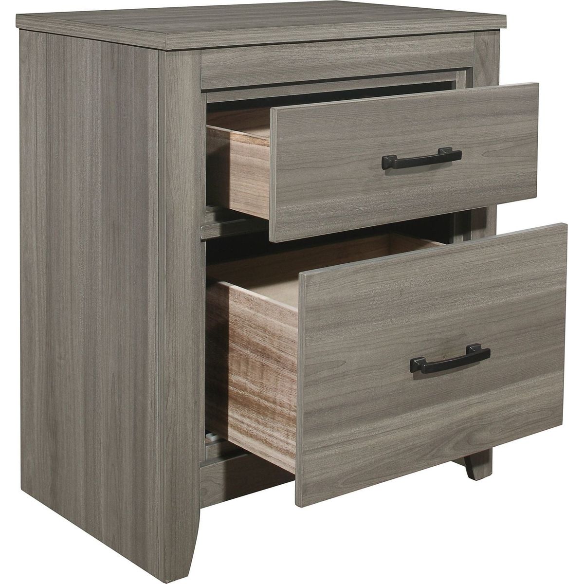 Dark Gray Finish Transitional Look 1pc Nightstand Industrial Rustic Modern Style Bedroom Furniture