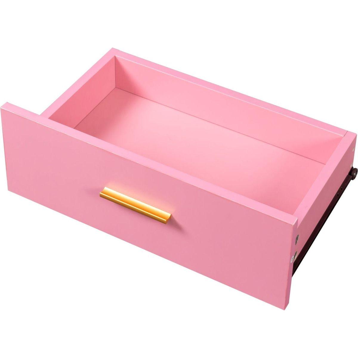 Pink modern simple hair desk, multi-layer storage space