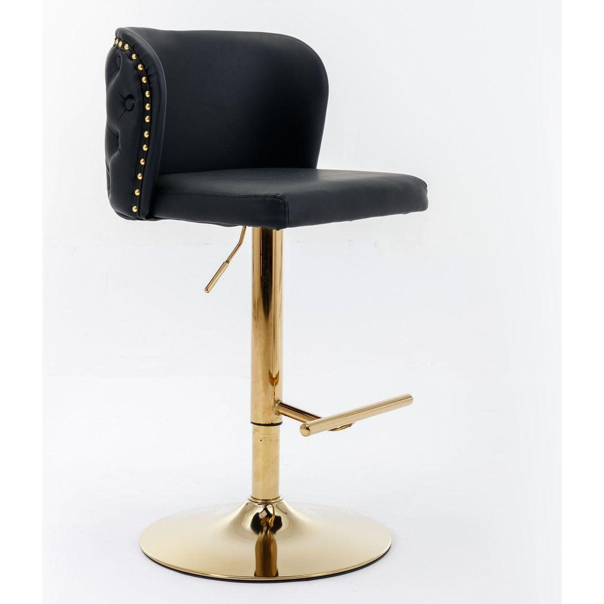 Swivel Barstools Adjusatble Seat Height, Modern PU Upholstered Bar Stools with the whole Back Tufted, for Home Pub and Kitchen Islandlack, Set of 2)