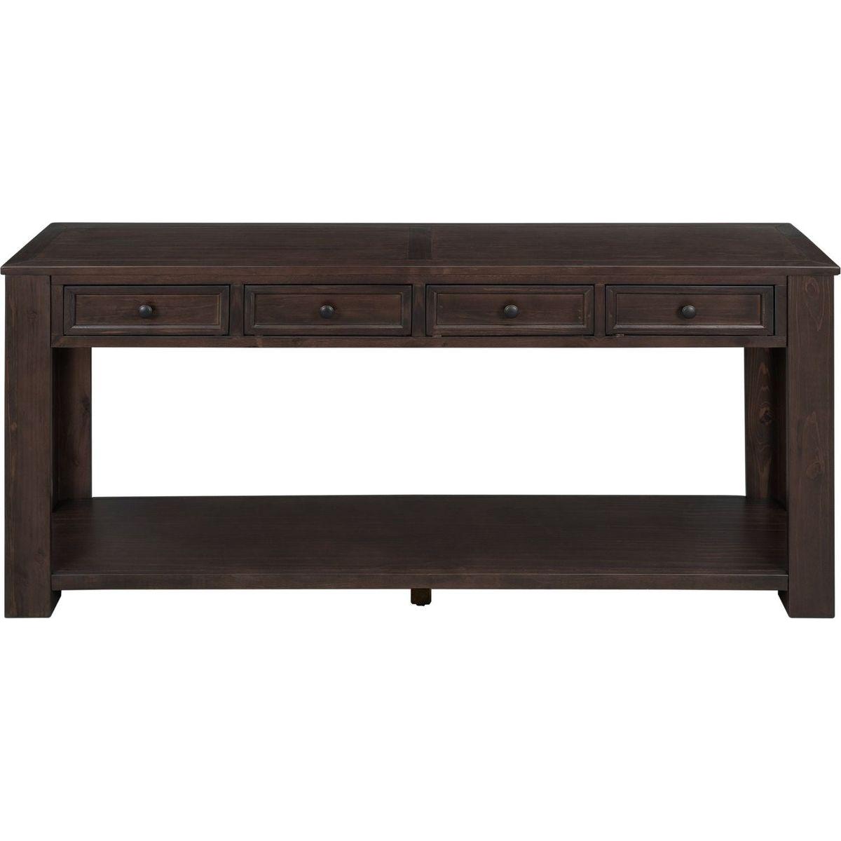 Console Table/Sofa Table with Storage Drawers and Bottom Shelf for Entryway Hallway (Espresso) - Streamdale Furniture