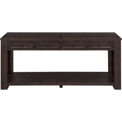 Console Table/Sofa Table with Storage Drawers and Bottom Shelf for Entryway Hallway (Espresso) - Streamdale Furniture