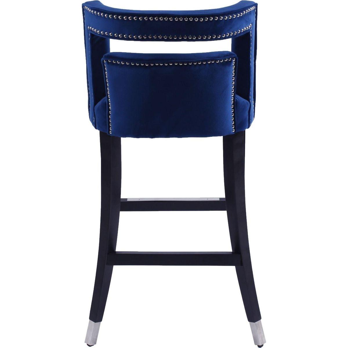 Suede Velvet Barstool with nailheads Living Room Chair2 pcs Set - 30 inch Seater height