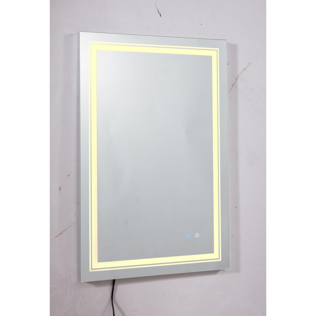 32x24 LED Lighted Bathroom Wall Mounted Mirror with High Lumen+Anti-Fog Separately Control+Dimmer Function