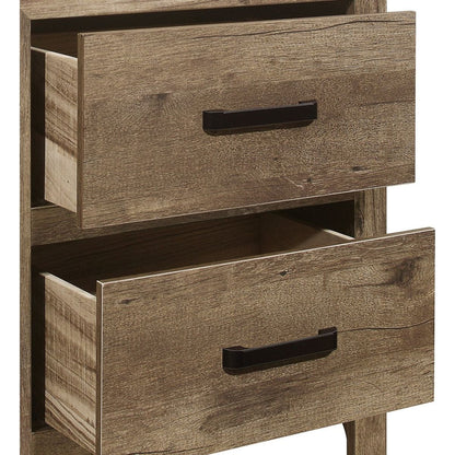 Bedroom Wooden Nightstand 1pc Weathered Pine Finish 2x Drawers Transitional Style Furniture