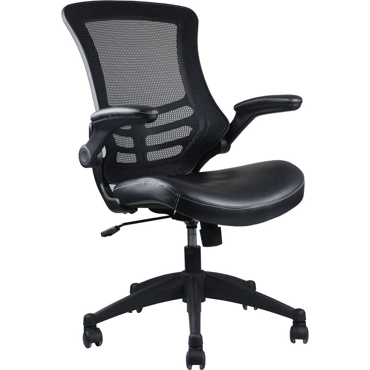 Stylish Mid-Back Mesh Office Chair with Adjustable Arms, Black