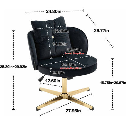 Home Office Desk Chair, Vanity Chair, Modern Adjustable Home Computer Executive Chair Swivel Task Chair for Small Space, Living Room, Make-up, Studying