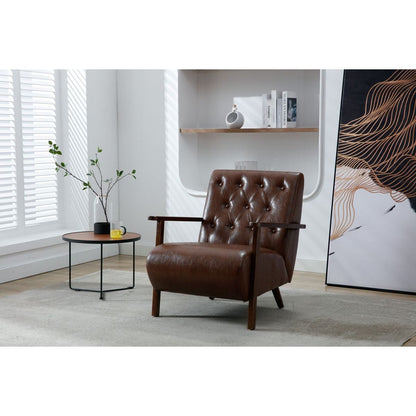 Wood Frame Armchair, Modern Accent Chair Lounge Chair for Living Room