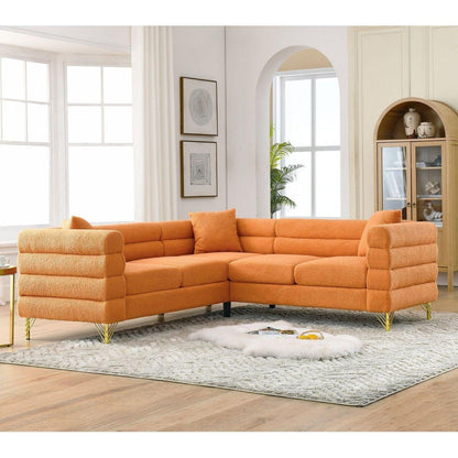 81.5-Inch Oversized Corner Sofa, L-Shaped Sectional Couch,  5-Seater Corner Sofas with 3 Cushions for Living Room, Bedroom, Apartment, Office
