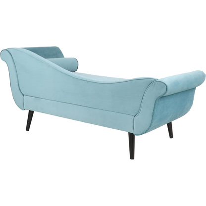 House 69" Modern Chaise Lounge for Bedroom, Office, Living Room with Turquoise Velvet Fabric - Streamdale Furniture