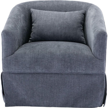 degree Swivel Accent Armchair Linen Blend Grey