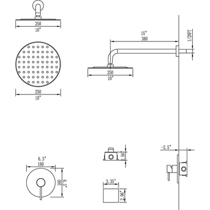 Complete Shower System With Rough-In Valve