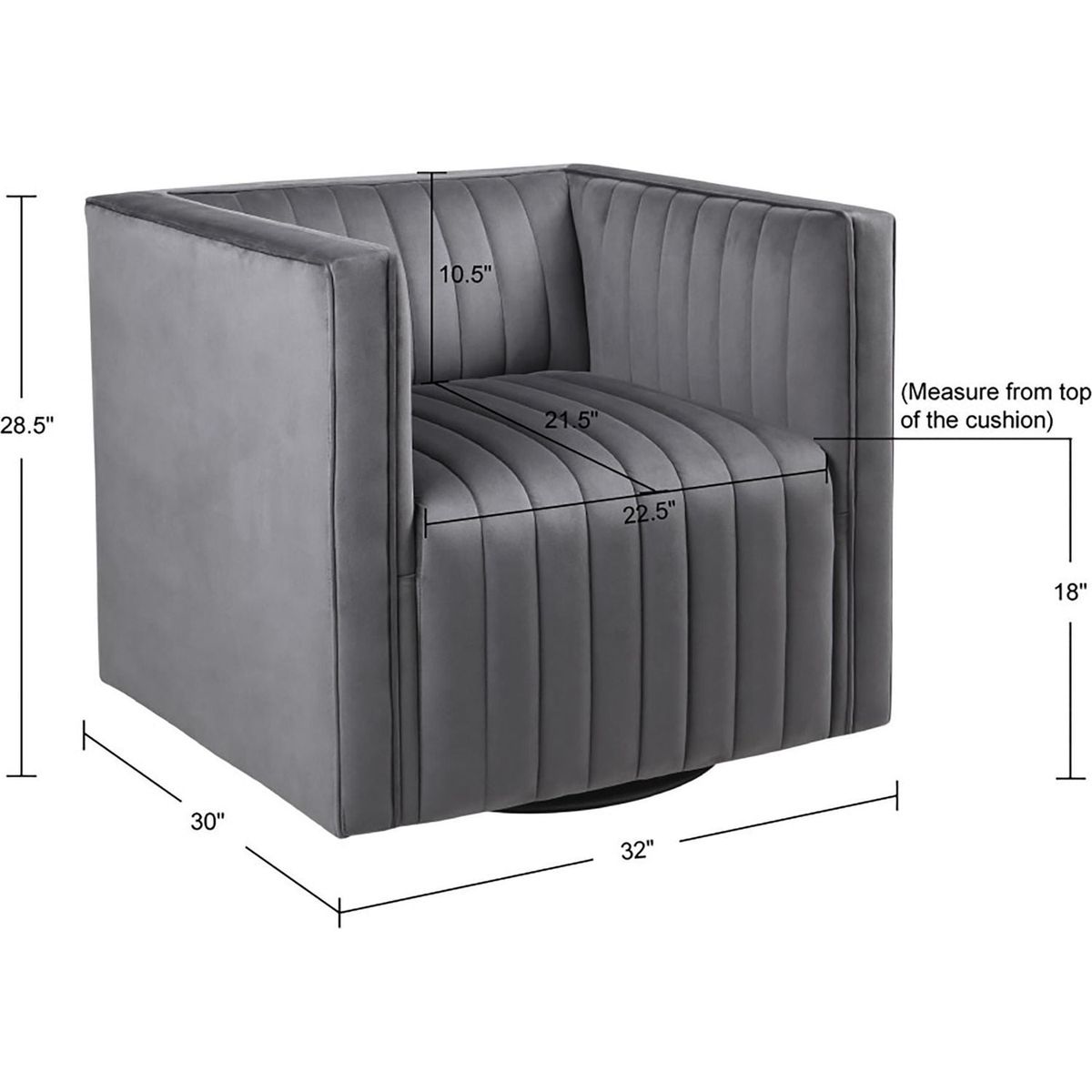 Sikora Channel Tufted Swivel Armchair