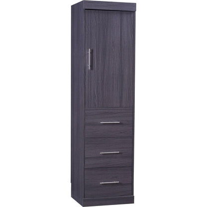 Full Size Murphy Bed with Wardrobe and Drawers, Storage Bed, can be Folded into a Cabinet, Gray