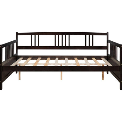 Full Size Daybed with Support Legs, Espresso - Streamdale Furniture