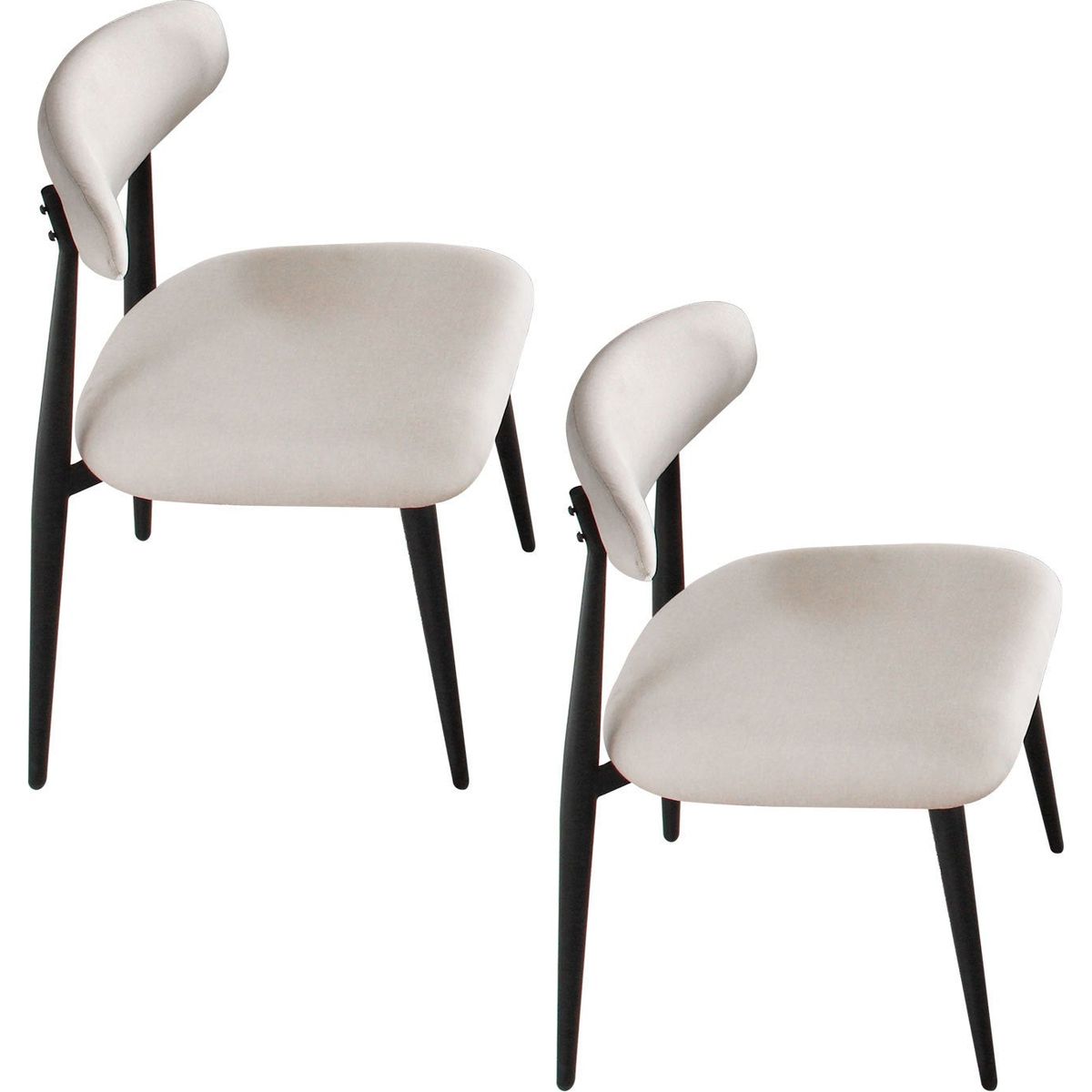 Dining Chairs set of 4, Upholstered Chairs with Metal Legs for Kitchen Dining Room Light Grey