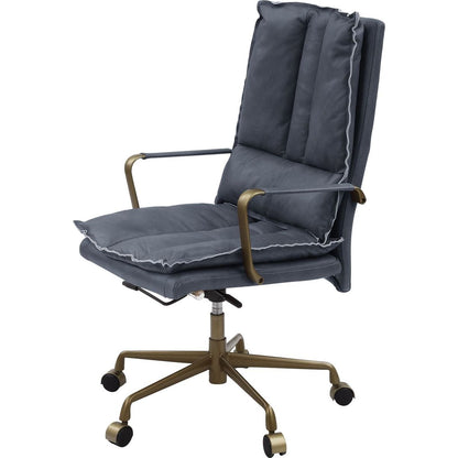 Tinzud Office Chair, Gray Leather