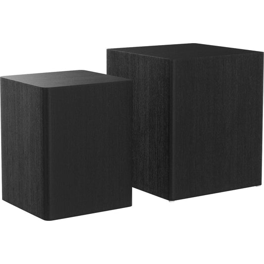Upgrade MDF Nesting table/side table/coffee table/end table for living room, office, bedroom, Black Oak, set of 2