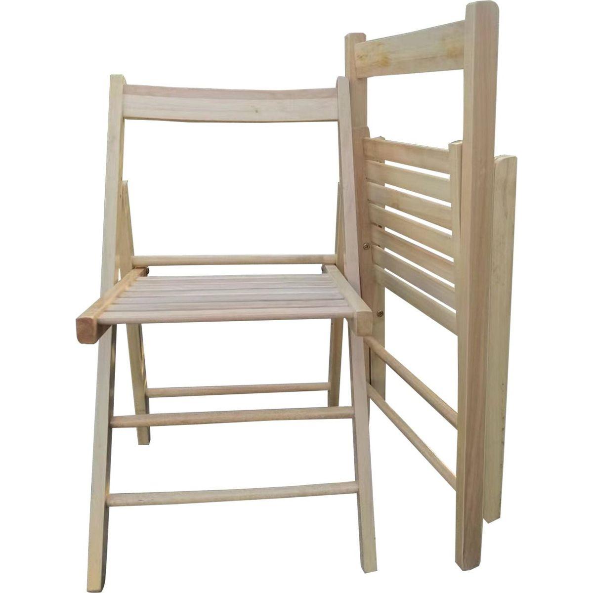 FOLDING CHAIR-2/S, FOLDABLE STYLE -NATURAL