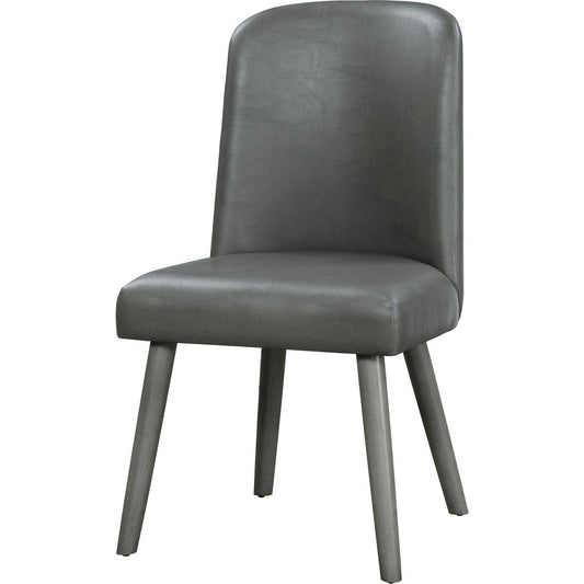 Waylon Side Chair (Set-2), Gray PU & Gray Oak (2Pc/1Ctn)