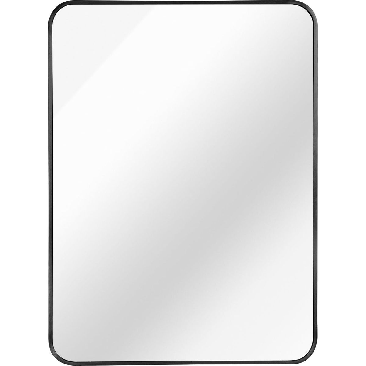 Black 22 "x30" Metal Rectangular Bathroom Wall Mirror